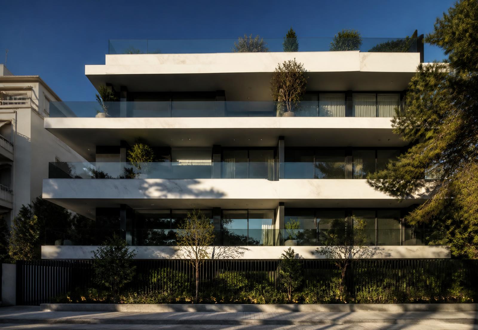 Facade of a high-specification residence in an urban setting