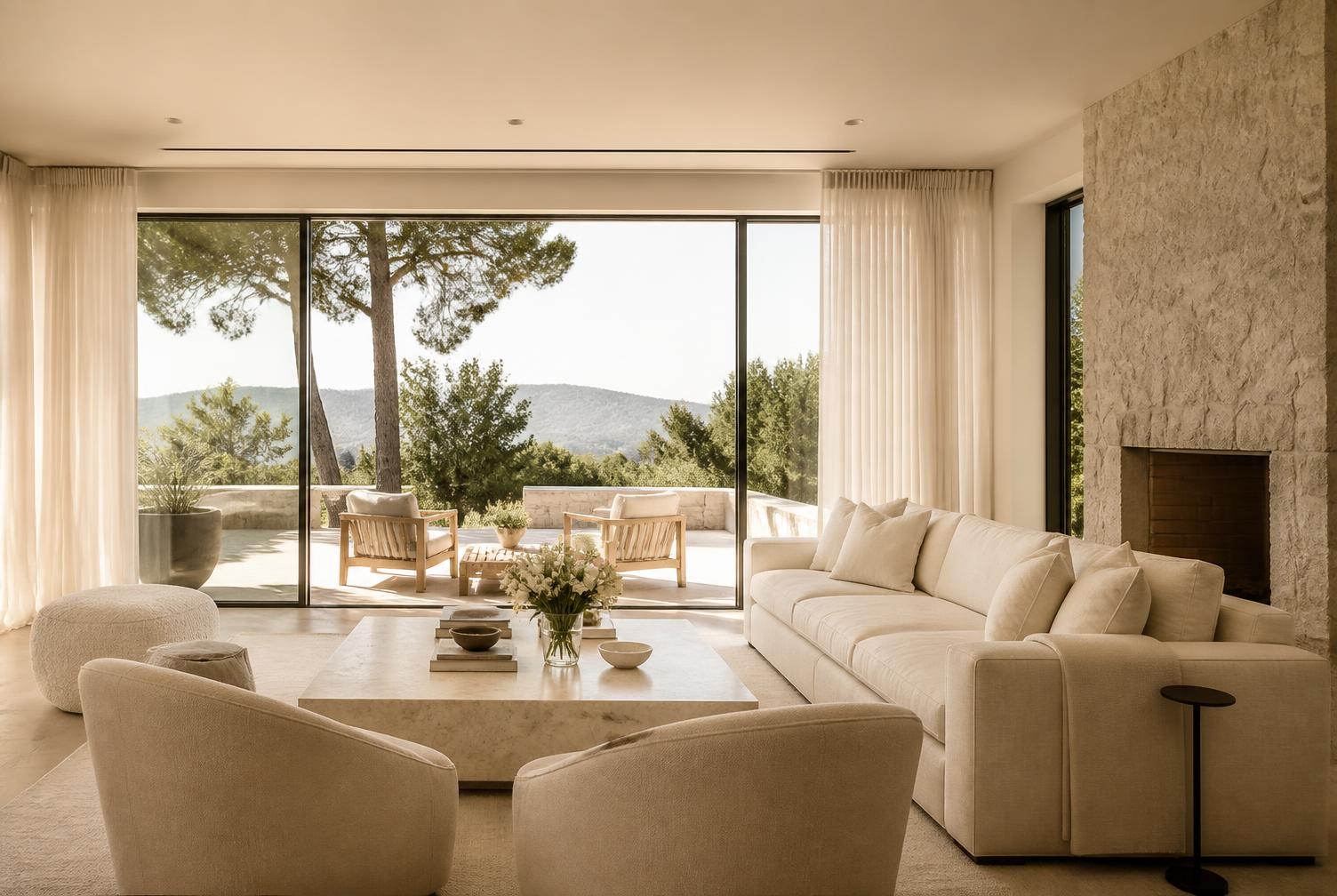 Residential interior with natural light and considered materials