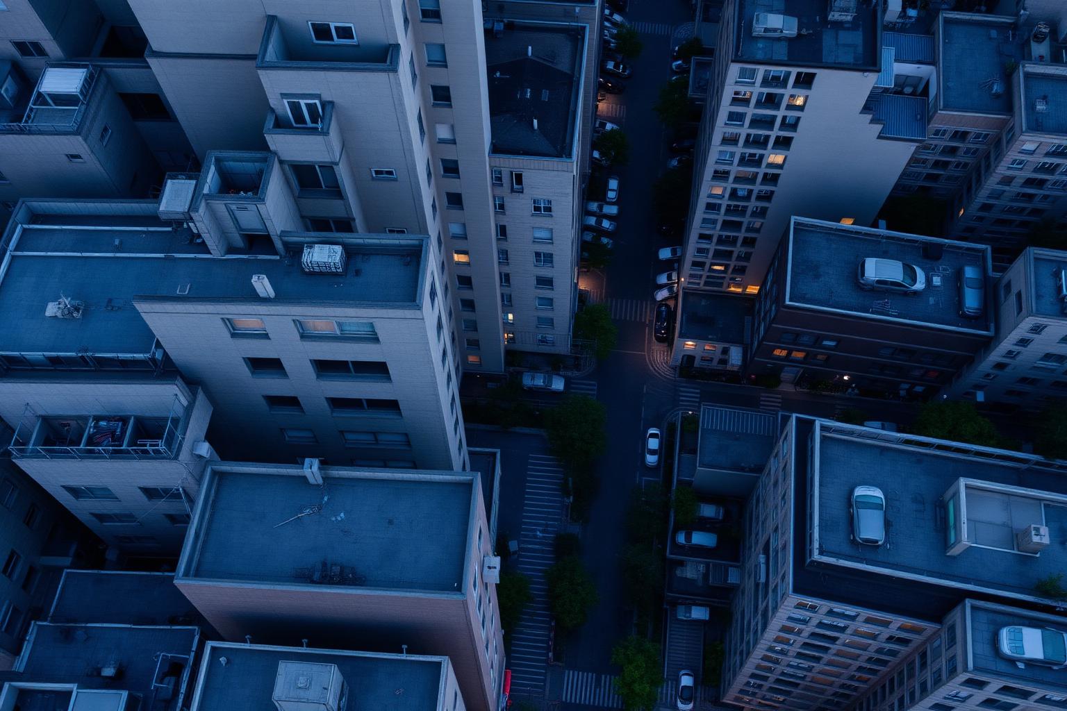 Dense urban landscape from above